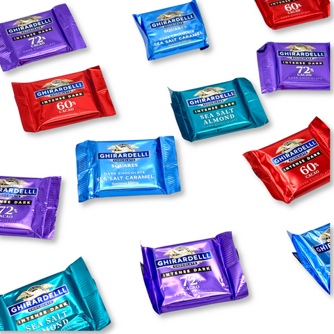 Assorted Dark Chocolate Squares Bulk Value Bag Candy Ghirardelli