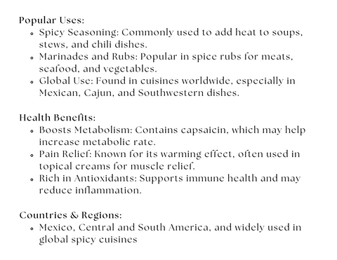 Cayenne Pepper Glass Jar Spice