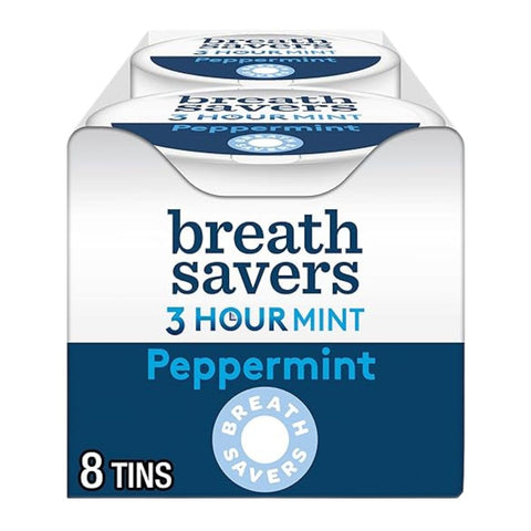 Breath Savers 3 Hour Mint Sugar Free Peppermint, 1.27 oz Tins