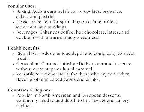 Caramel Sugar Deep Rich Flavor Granulated Sugar