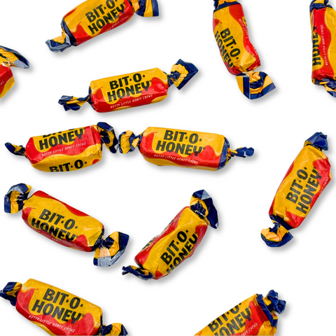 Bit-O-Honey Individual Wrapped Honey Almond Taffy Candy Bulk Value Bag