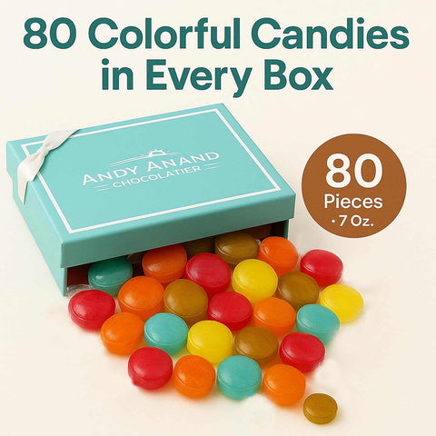 Andy Anand Sugar-Free Mixed Fruit Hard Candy, 80 pc, 7 oz – European Imported, Stevia Sweetened, Gluten-Free, Keto Diabetic-Friendly Gift