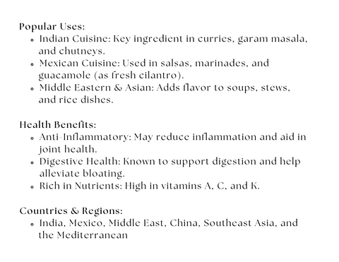 Coriander Powder Citrus Flavored Spice