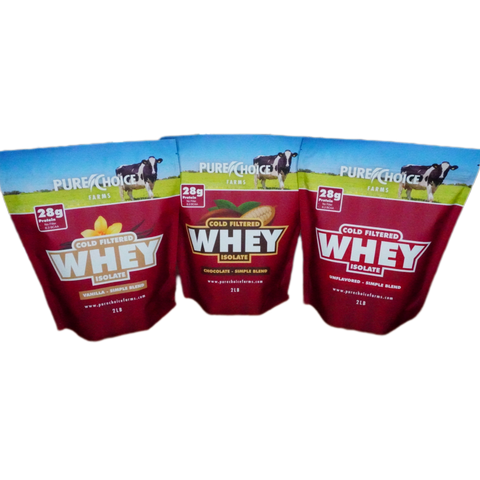Whey Protein Isolate 3 Flavor Combo 6lbs Pure Choice Farms