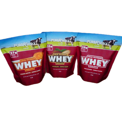 Whey Protein Isolate 3 Flavor Combo 6lbs Pure Choice Farms