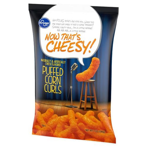 Kroger Cheesy Puffed Corn Curls Chips 7 oz