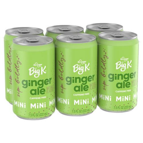 Big K Ginger Ale Caffeine Free Mini Soda Cans 6 pk / 7.5 fl oz