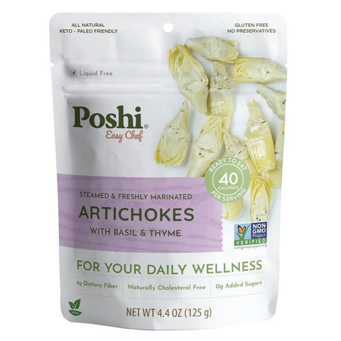 Steamed Marinated Artichokes with Basil & Thyme 125G Poshi