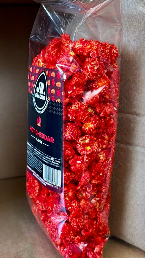 Hot Cheddar Spicy Cheese Popcorn Junior Snacks Co.