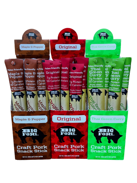 Craft Pork Snack Stick Collection 60 Sticks Total Big Fork Brands