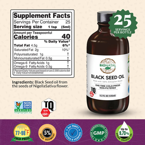 Ethiopian Black Seed Oil 4.2oz (GLASS)