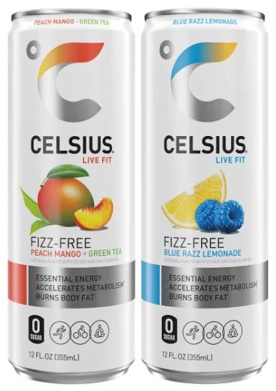 Celsius-Fizz Free Energy Drink, Variety Pack, 12 Fl Oz Cans, (10 Pack)