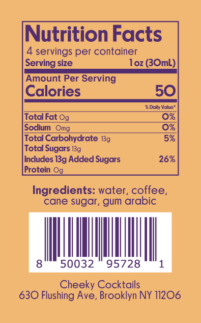 Espresso Syrup Cane Sugar Blend Cheeky Cocktails