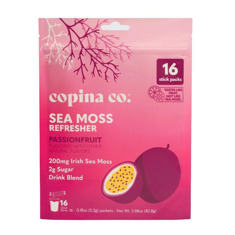 Passionfruit Organic Irish Sea Moss Refresher 16CT Copina Co.