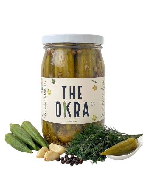 Southern Pickled Okra Crisp Tangy 17 oz Glass Jar