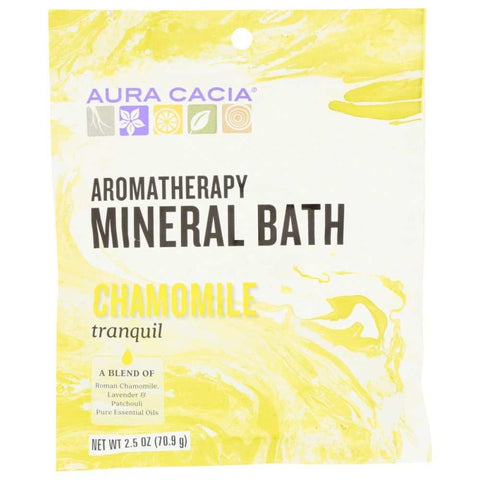 Aromatherapy Mineral Bath Tranquil Chamomile 2.5oz Bath Product AURA CACIA