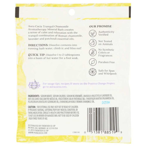 Aromatherapy Mineral Bath Tranquil Chamomile 2.5oz Bath Product AURA CACIA