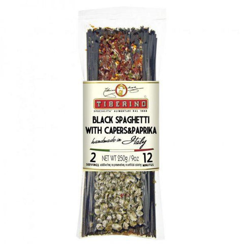 Black Spaghetti with Capers and Paprika Pasta Tiberino