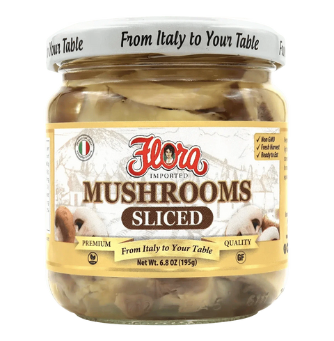 Sliced Mushrooms Tender Texture 6.8 oz Flora