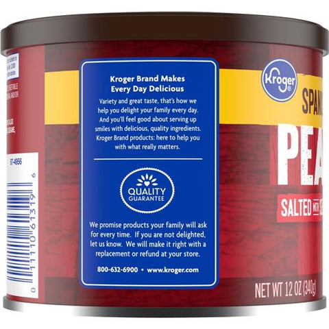 Kroger Spanish Sea Salted Peanuts 12 oz