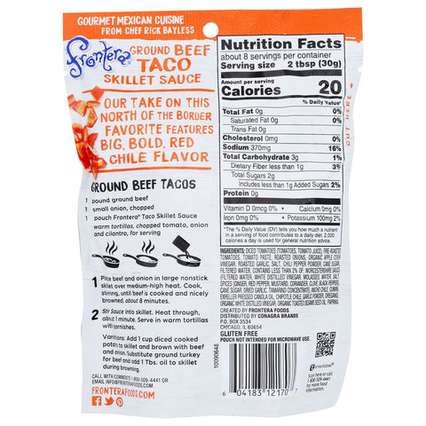 Ground Beef Taco Skillet Sauce Mild 8 oz Frontera