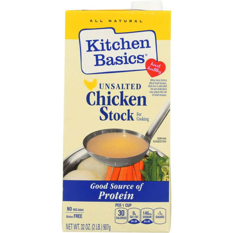 Unsalted Chicken Cooking Stock 32oz Rich Flavor Kitchen Basics Stock