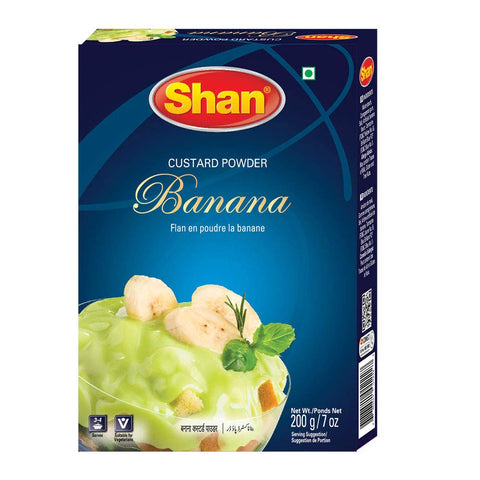 Shan Custard Powder Banana 7 Oz (200G) - Flan En Poudre La Banane - Essential Dessert For Any Occasion - Suitable For Vegetarian