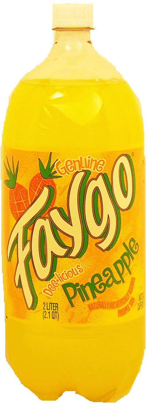 Faygo pineapple flavor soda, 2-liter plastic bottle