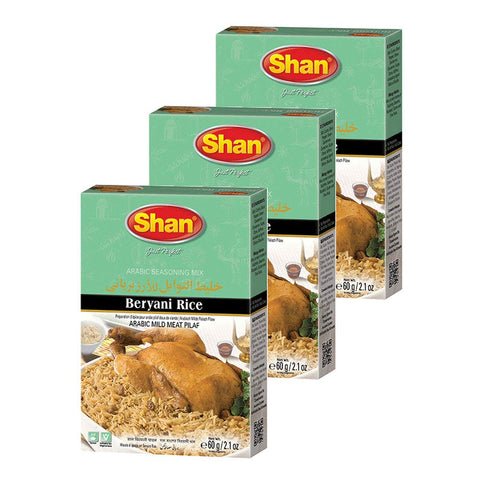 Shan Beryani Rice Arabic Seasoning Mix 2.11 Oz (60G) - Spice Powder For Arabic Style Mild Meat Pilaf - Suitable For Vegetarians