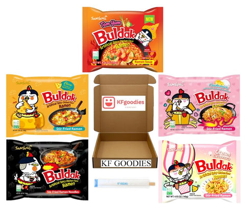 Samyang Buldak Hot Spicy Chicken Ramen Noodle Korean Stir-Fried Ramen (5, Carbonara, Cream Carbonara, Cheese, Original, Tom Yum)