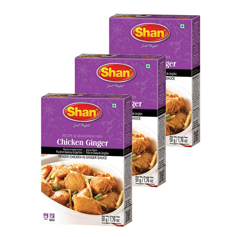 Shan Chicken Ginger Recipe & Seasoning Mix 1.76 Oz (50G) - Spice Powder For Tender Chicken In Ginger Sauce - Perfect For Chicken