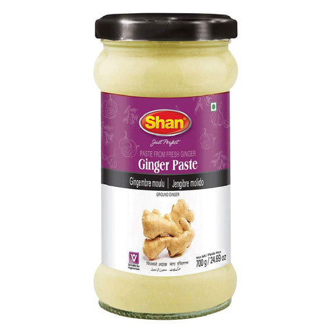 Shan Ginger Paste 24.69 Oz (700G) - Traditional Taste Enhancing Minced Ginger Cooking Paste From Fresh Ground Ginger - Vegan - Airtight Glass Jar