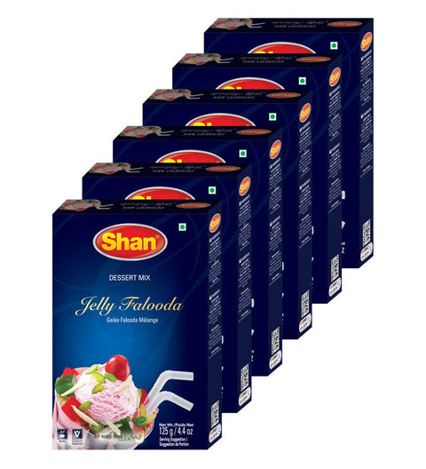 Shan Jelly Falooda Dessert Mix 4.4 Oz (125G) - Powder For Ice Cream, Dry Fruit, Jelly And Noodles Milk Shake - Suitable For Vege