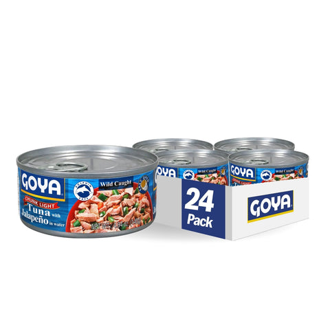 Goya Foods Chunk Light Tuna with Jalapeño, Wild Caught, 4.94 Ounce, Pack of 24