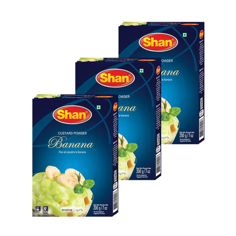 Shan Custard Powder Banana 7.05 Oz (200G) - Flan En Poudre La Banane - Essential Dessert For Any Occasion - Suitable For Vegetar