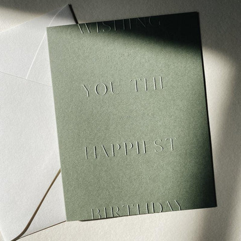 Wishing You The Happiest Birthday Letterpress Greeting Card Jaymes Paper