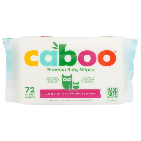 Bamboo Baby Wipes Unscented 72 pk CABOO