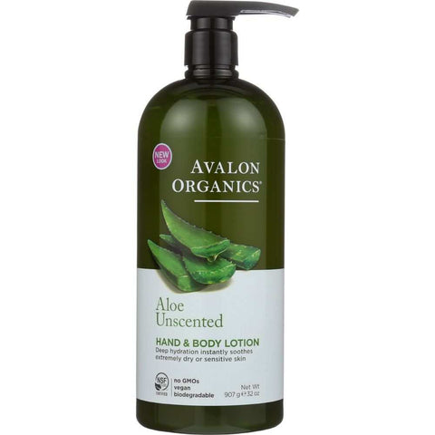 Hand & Body Lotion Aloe Unscented Sensitive Skin 32oz AVALON ORGANICS