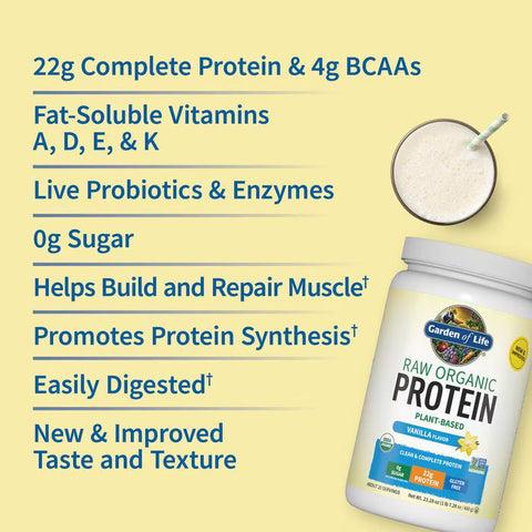 Garden of Life Raw Organic Protein Plant Bases - Vanilla