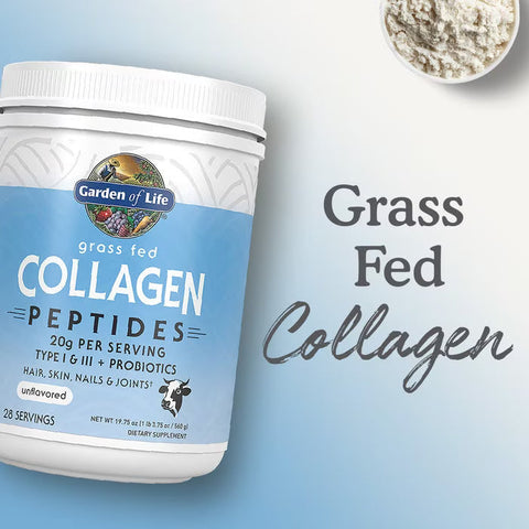 Garden of Life Grass Fed Collagen Peptides Powder Unflavored 28 Servings