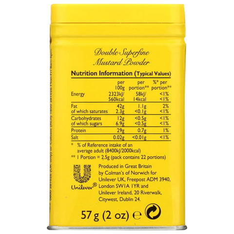 Mustard Double Superfine Powder 2 oz COLMANS