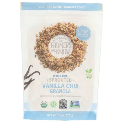 Sprouted Oat Granola Vanilla Chia Healthy Breakfasts 11oz ONE DEGREE