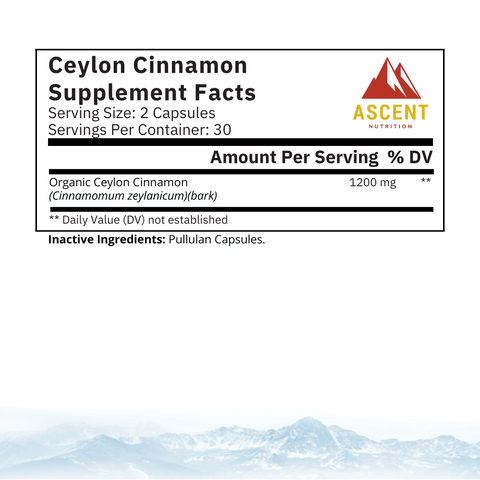 Organic Ceylon Cinnamon 1200 mg Capsules
