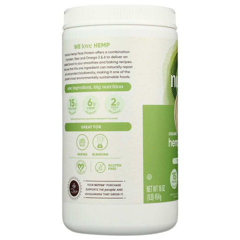 Organic Superfood Hemp Protein 15G 16oz Plant-Based Protein Nutiva