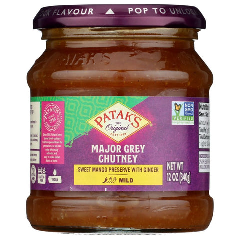 Major Grey Sweet Mango Preserve Chutney 12 oz Patak's