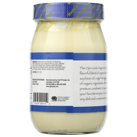 Organic Mayonnaise 16 oz Premium Condiment OJAI COOK