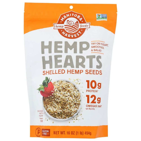 Hemp Hearts Natural Raw Shelled Hemp Seed MANITOBA HARVEST 16 oz