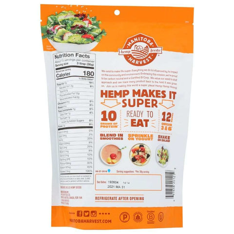 Hemp Hearts Natural Raw Shelled Hemp Seed MANITOBA HARVEST 16 oz