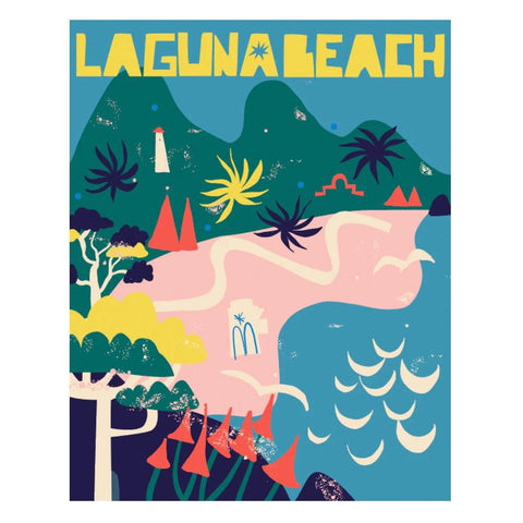 Laguna Print Letterpress Greeting Card 8x10 by Daniella Manini