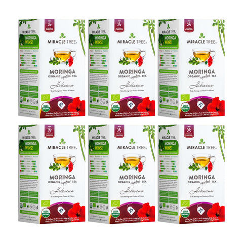 Organic Moringa Tea - Hibiscus - Caffeine-Free Herbal Tea